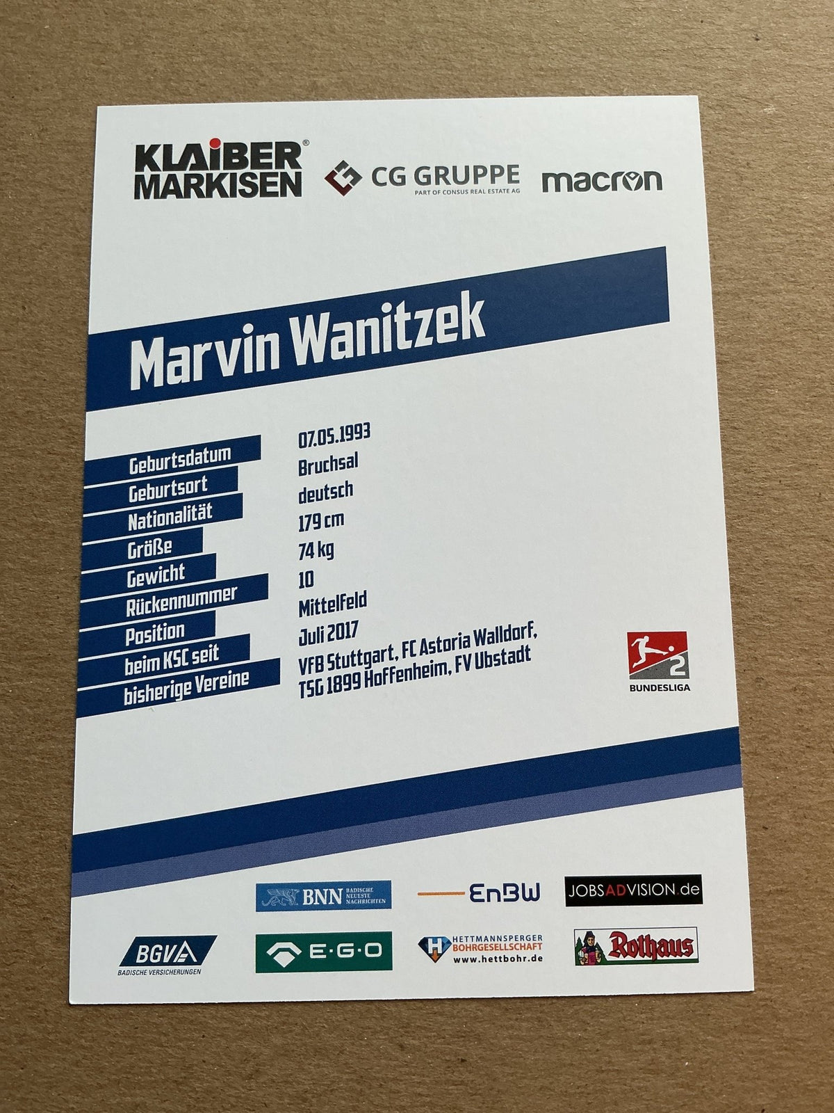 Marvin Wanitzek, Germany 🇩🇪 Karlsruher SC 2019/20 hand signed - Autographs-World