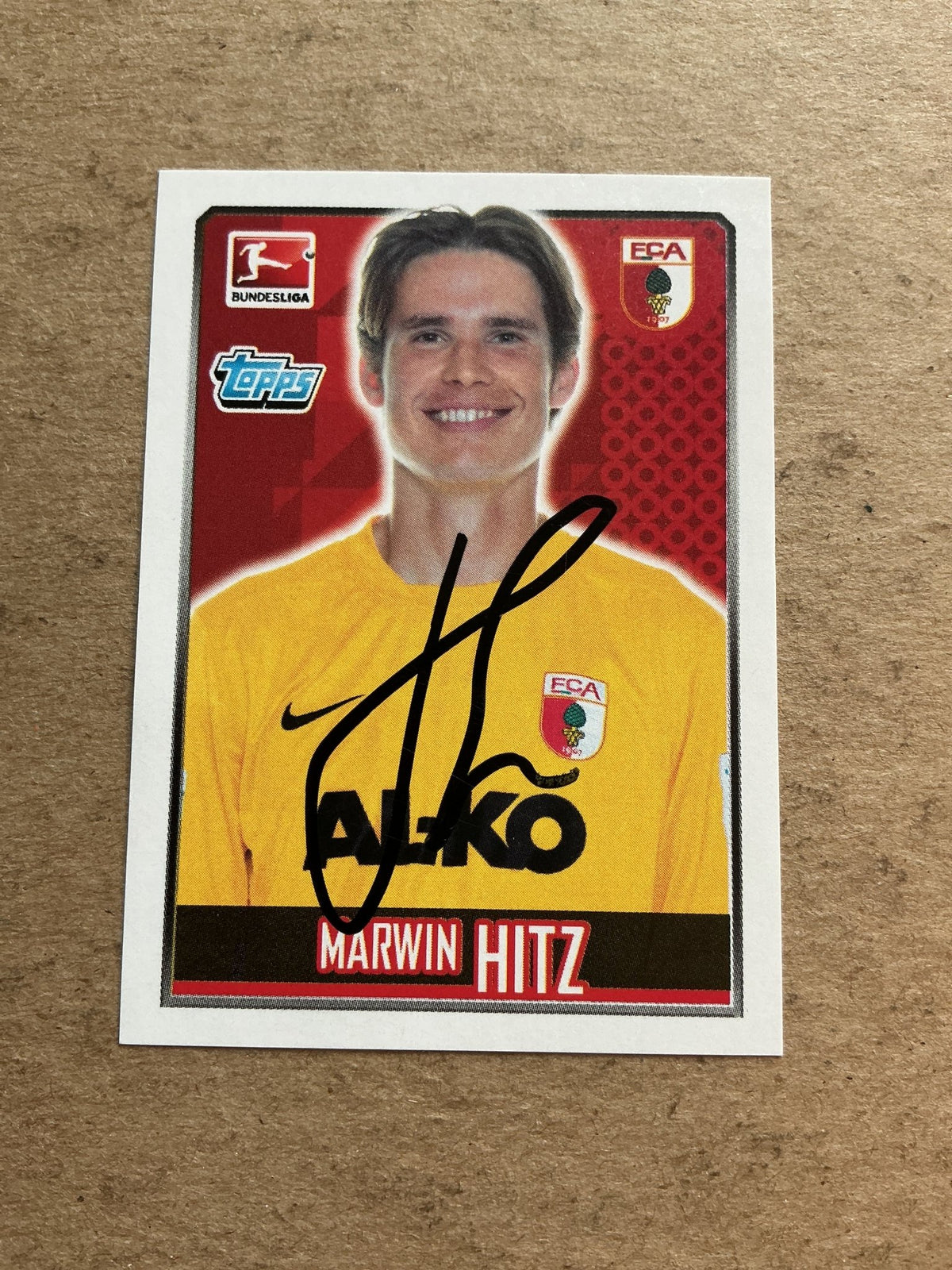 Marwin Hitz, Switzerland 🇨🇭 FC Augsburg 2014/15 Topps hand signed - Autographs-World