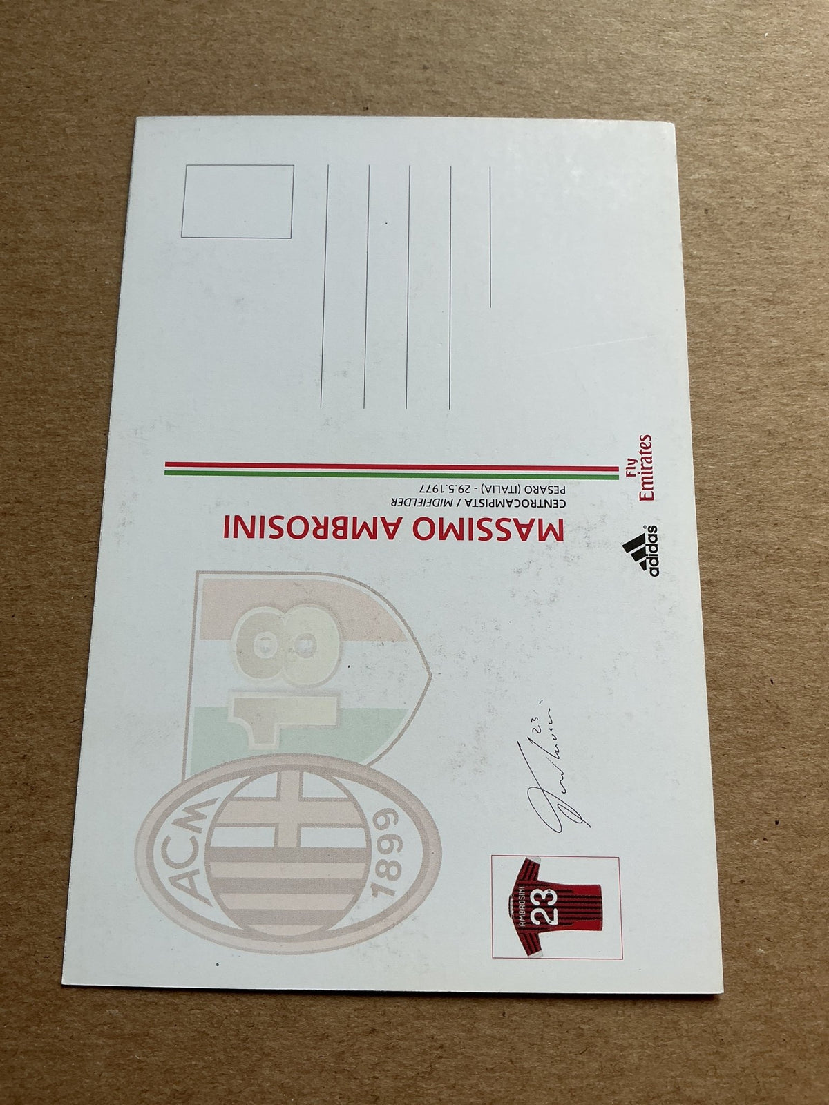 Massimo Ambrosini, Italy 🇮🇹 AC Milan 2011/12 hand signed - Autographs-World
