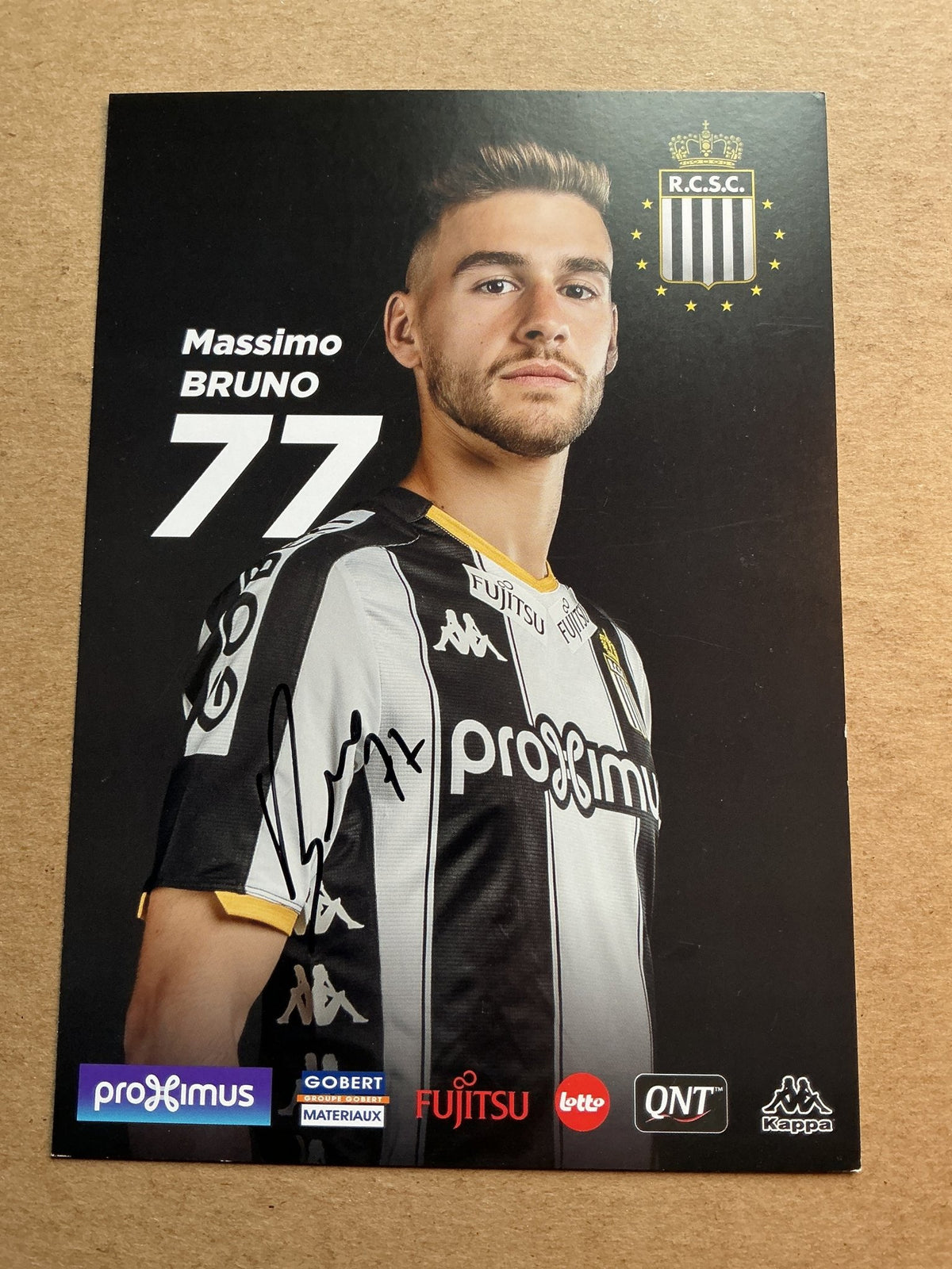 Massimo Bruno, Belgium 🇧🇪 Royal Charleroi SC 2019/20 hand signed - Autographs-World