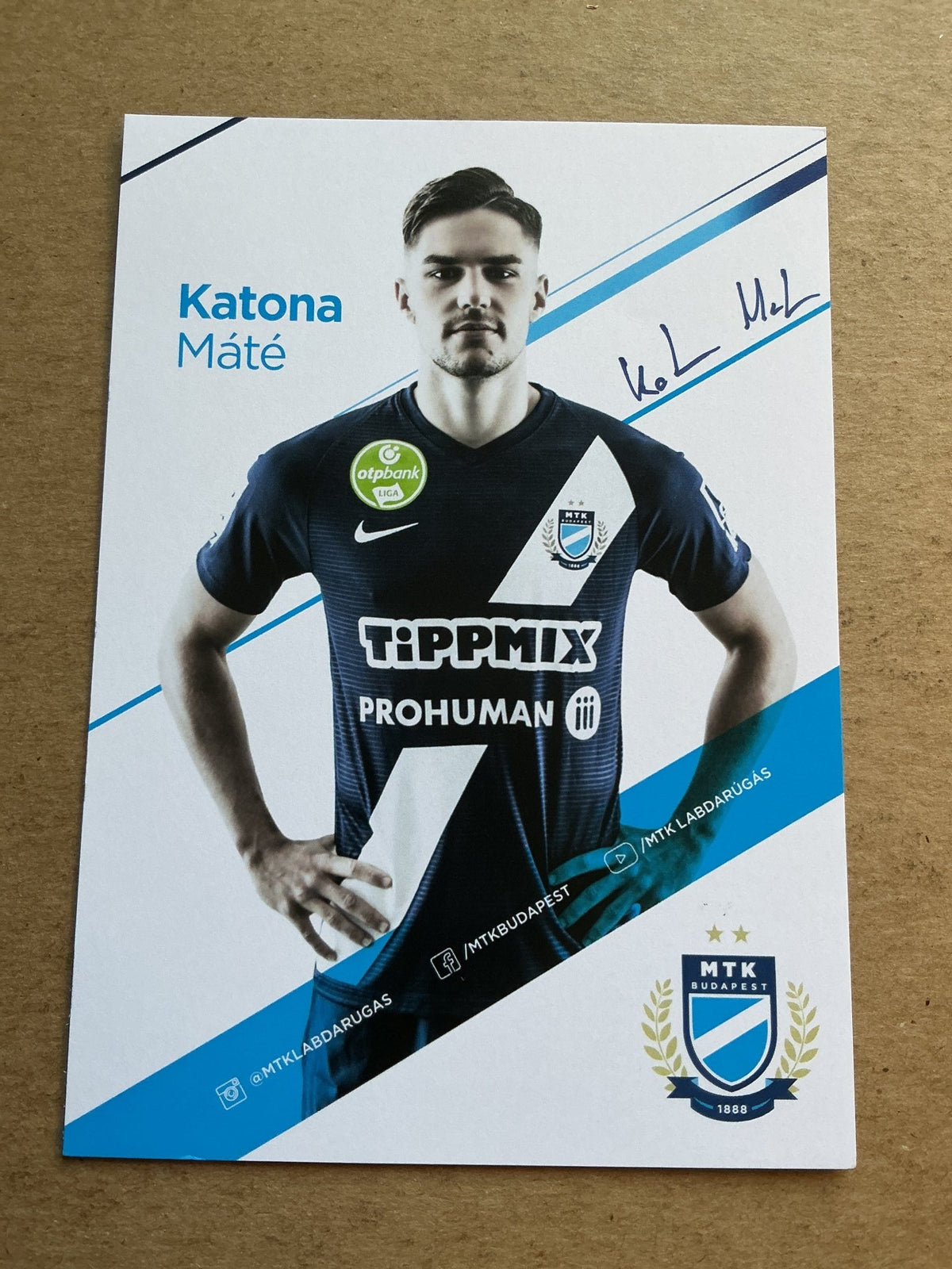 Máté Katona, Hungary 🇭🇺 MTK Budapest 2020/21 hand signed - Autographs-World