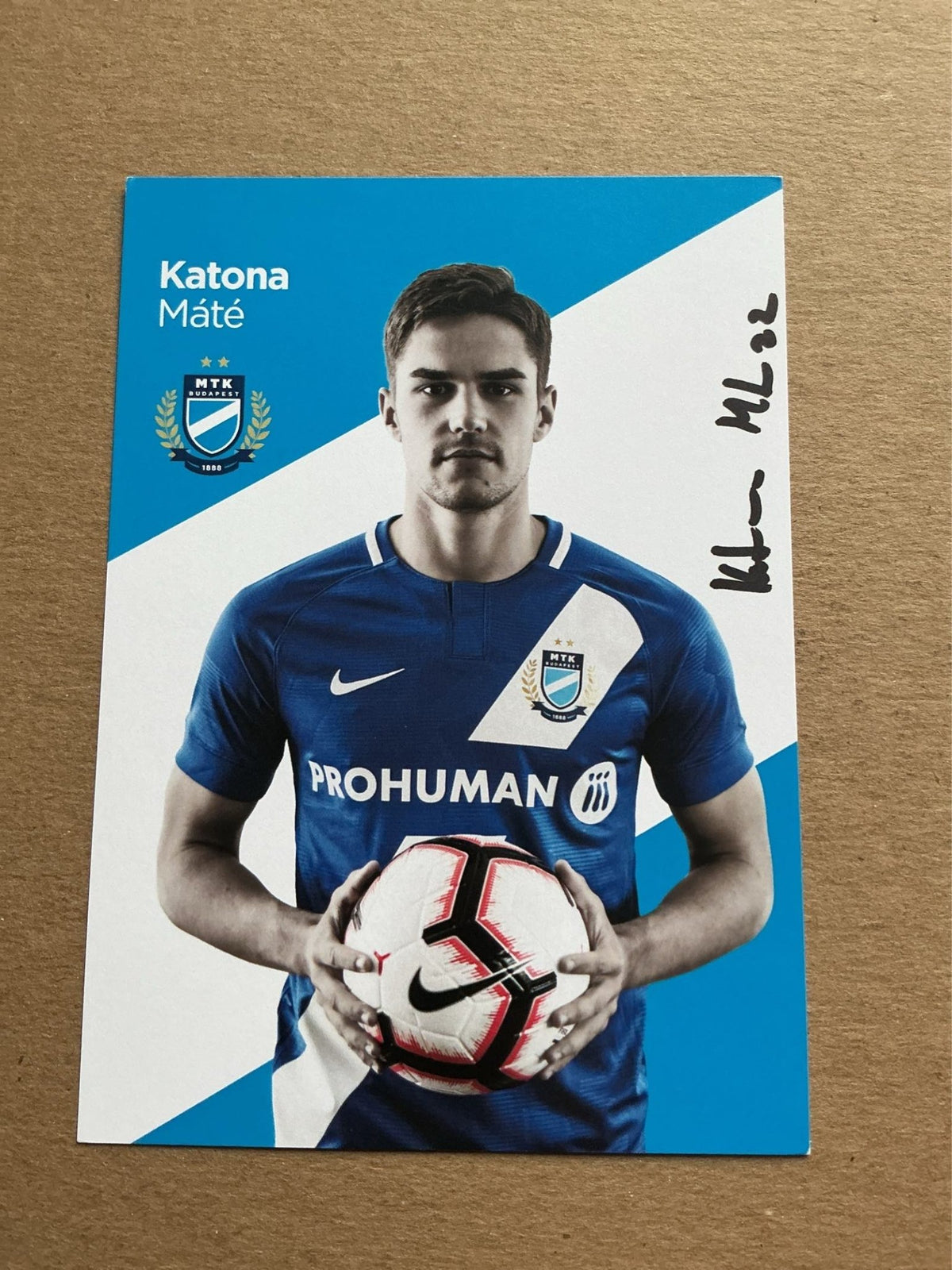 Máté Katona, Hungary 🇭🇺 MTK Budapest FC 2019/20 hand signed - Autographs-World