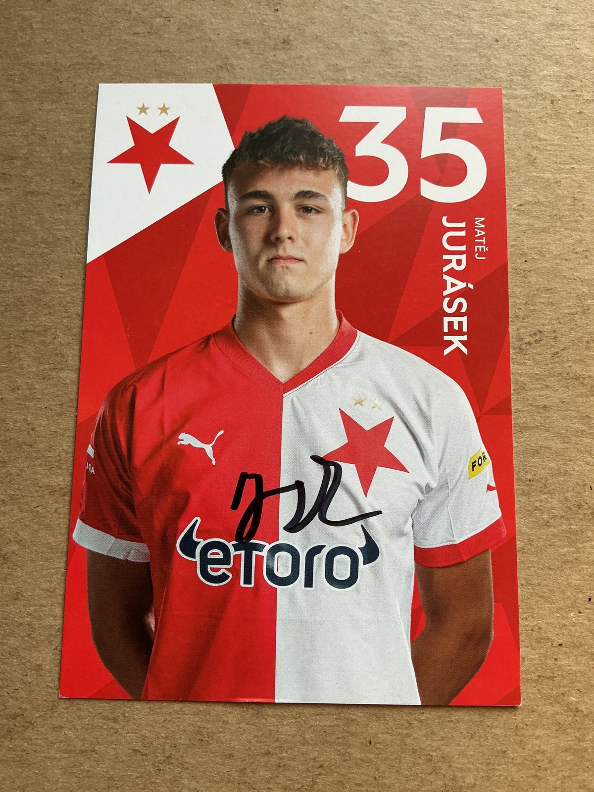 Matéj Jurásek, Czech Republic 🇨🇿 SK Slavia Prague 2022/23 hand signed - Autographs-World