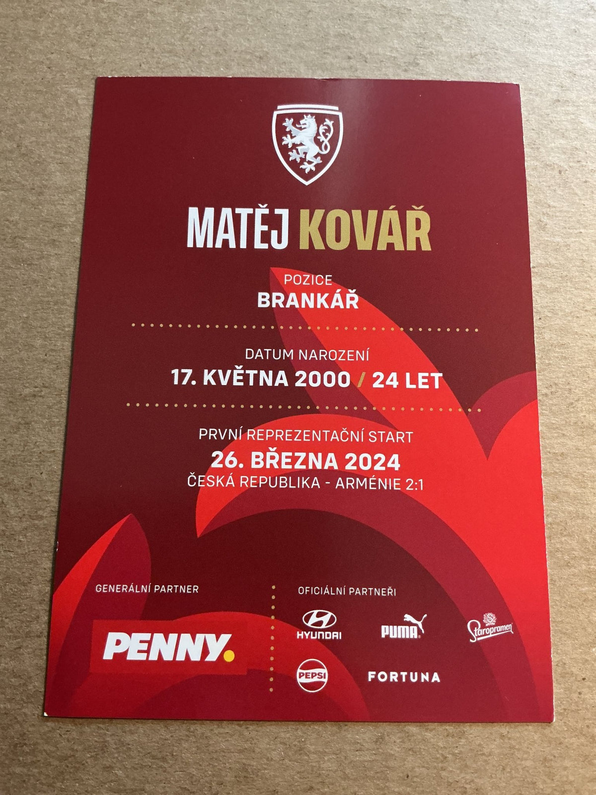 Matej Kovar, Czech Republic 🇨🇿 2023 hand signed - Autographs-World