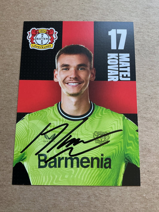 Matej Kovar, Czech Republic 🇨🇿 Bayer 04 Leverkusen 2023/24 hand signed - Autographs-World