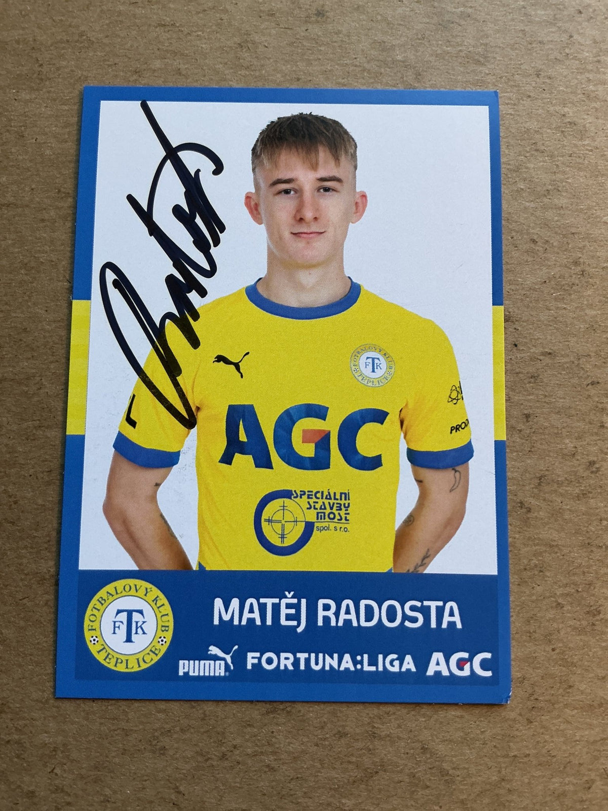 Matěj Radosta, Czech Republic 🇨🇿 FK Teplice 2020/21 hand signed - Autographs-World