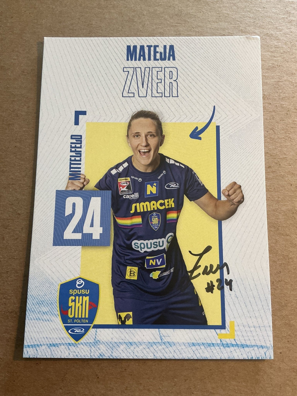 Mateja Zver, Slovenia 🇸🇮 SKN St. Pölten 2024/25 hand signed - Autographs-World