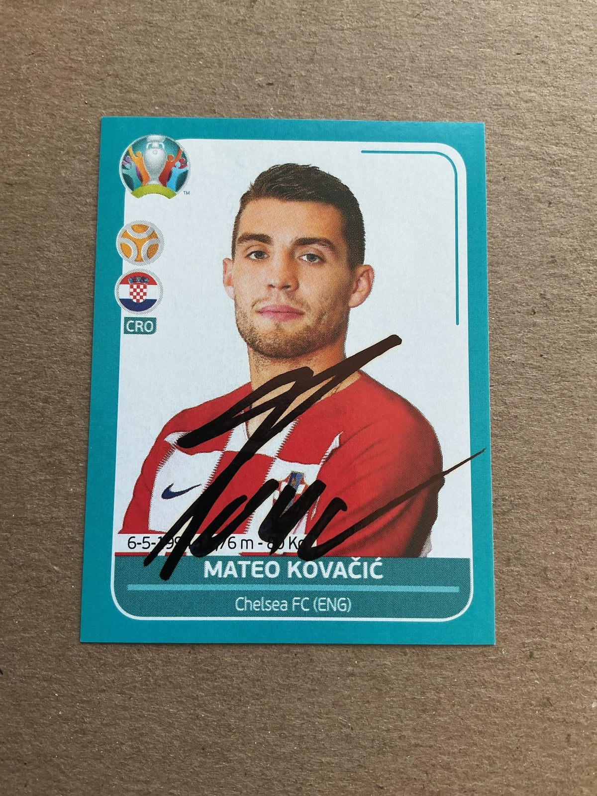 Mateo Kovačić, Croatia 🇭🇷 UEFA Euro 2020 Panini hand signed - Autographs-World