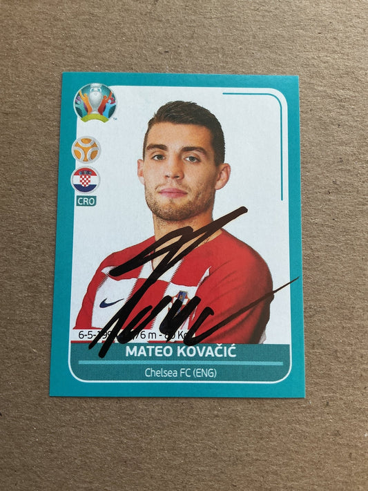 Mateo Kovačić, Croatia 🇭🇷 UEFA Euro 2020 Panini hand signed - Autographs-World