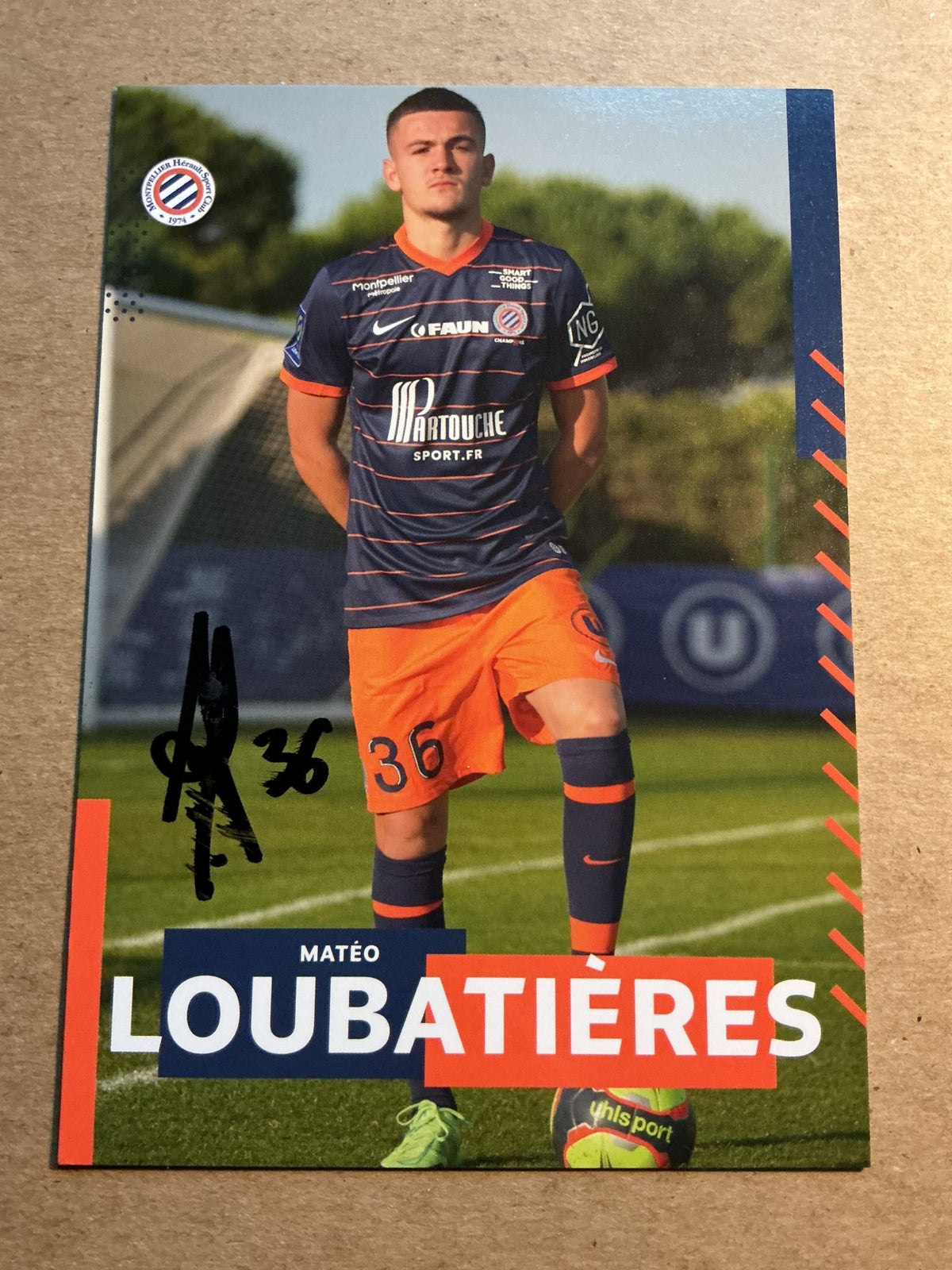 Matéo Loubatières, France 🇫🇷 Montpellier HSC 2021/22 hand signed - Autographs-World