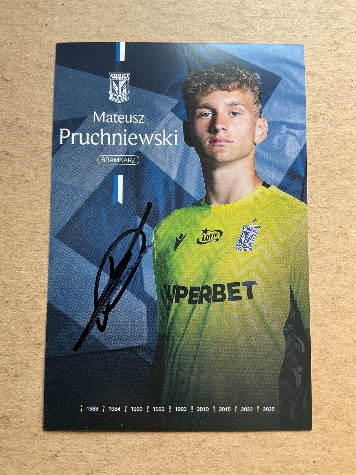Mateusz Pruchniewski, Poland 🇵🇱 Lech Poznán 2025/26 hand signed - Autographs-World