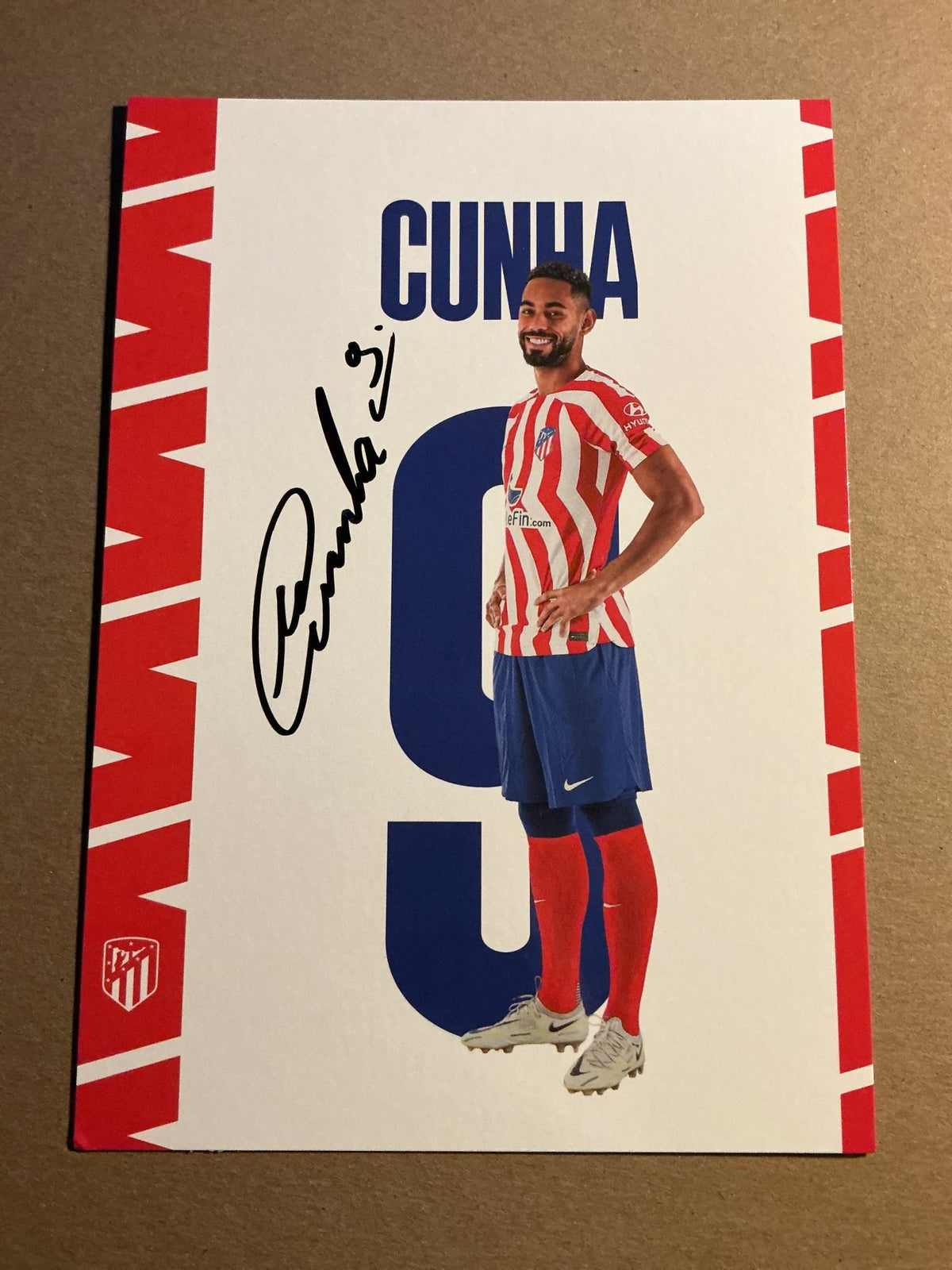 Matheus Cunha, Brazil 🇧🇷 Atletico Madrid 2022/23 hand signed - Autographs-World