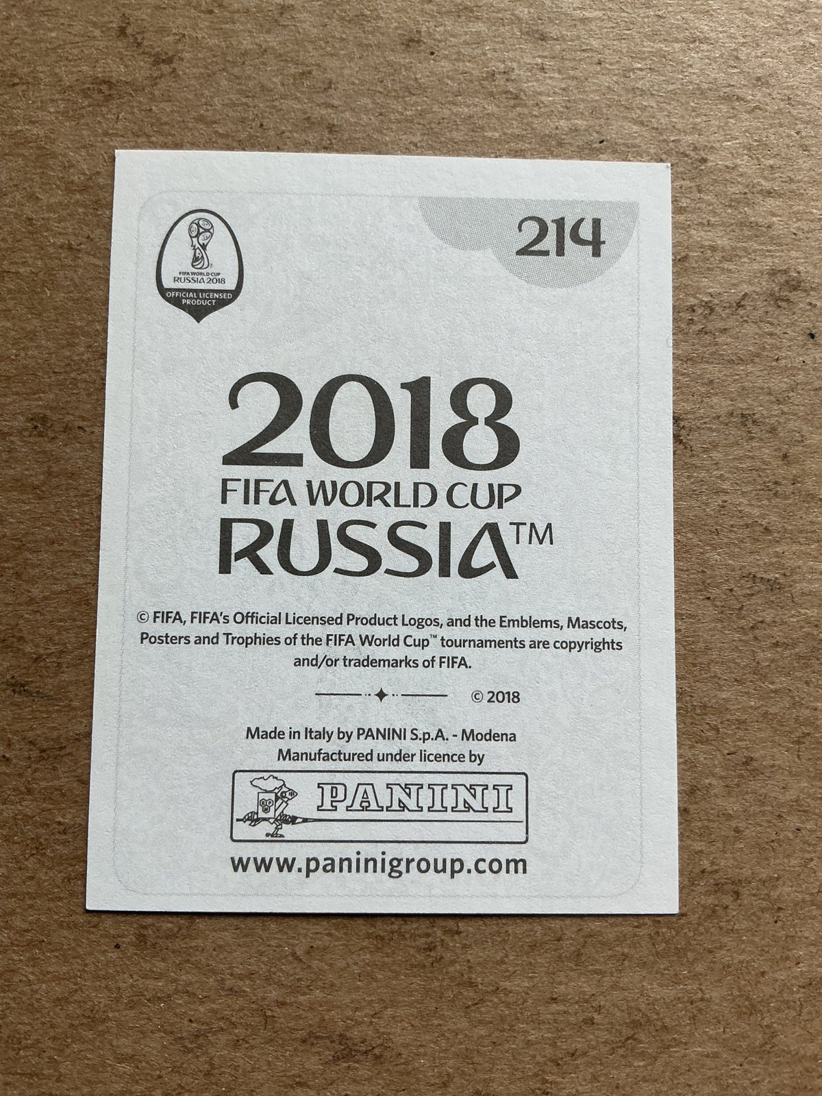 Mathew Ryan, Australia 🇦🇺 FIFA World Cup 2018 Panini hand signed - Autographs-World