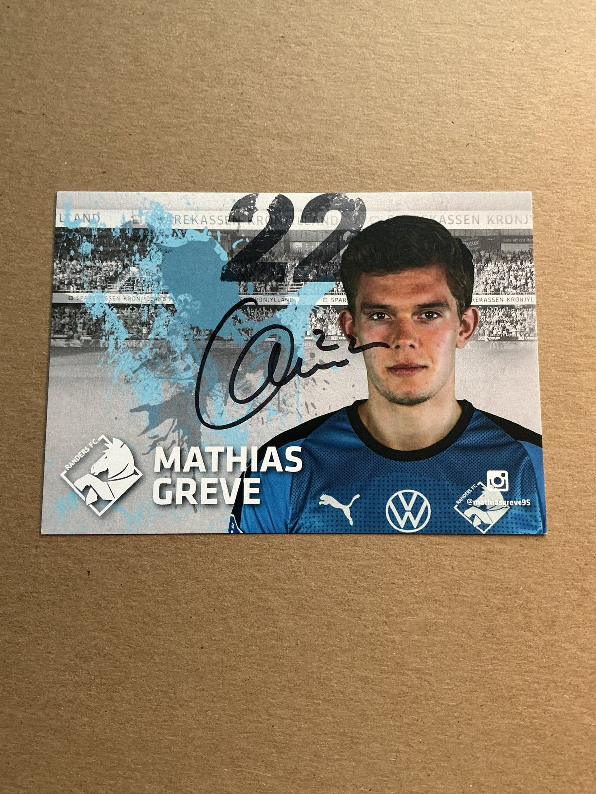 Mathias Greve, Denmark 🇩🇰 Randers FC 2020/21 hand signed - Autographs-World