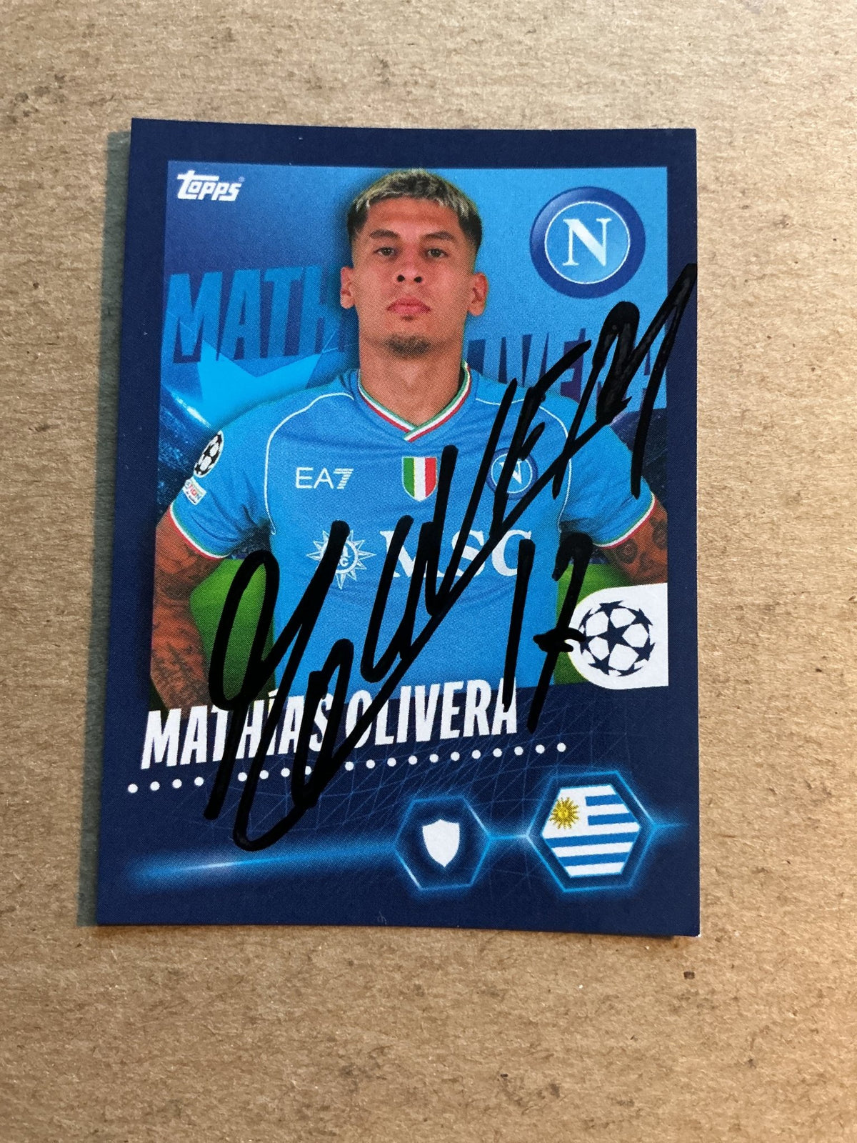 Mathías Olivera, Uruguay 🇺🇾 SSC Napoli 2023/24 Topps hand signed - Autographs-World