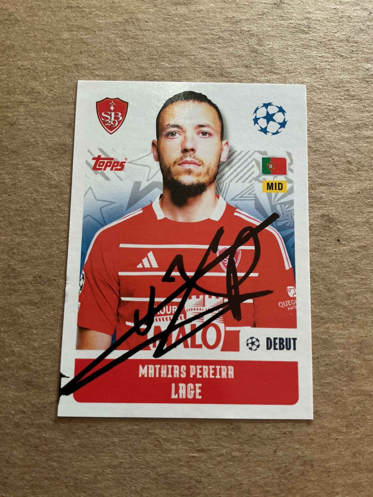 Mathias Pereira Lage, Portugal 🇵🇹 Stade Brestois 29 2024/25 Topps hand signed - Autographs-World