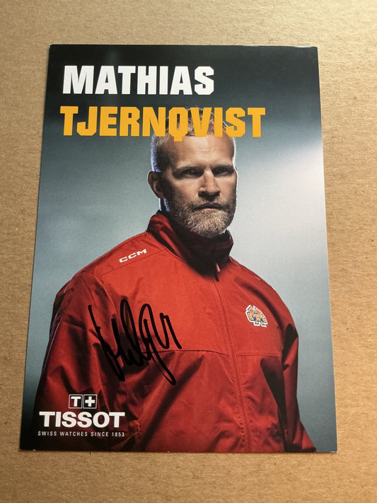 Mathias Tjernqvist, Sweden 🇸🇪 EHC Biel-Bienne 2024/25 hand signed - Autographs-World