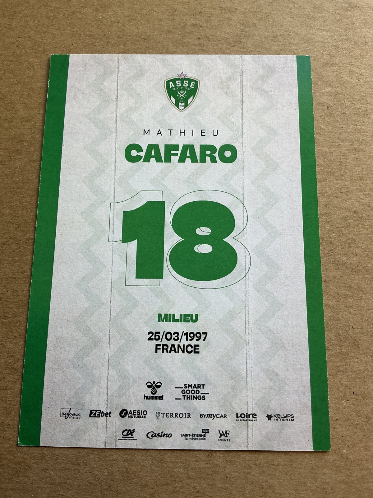 Mathieu Cafaro, France 🇫🇷 AS Saint-Etienne 2023/24 hand signed - Autographs-World