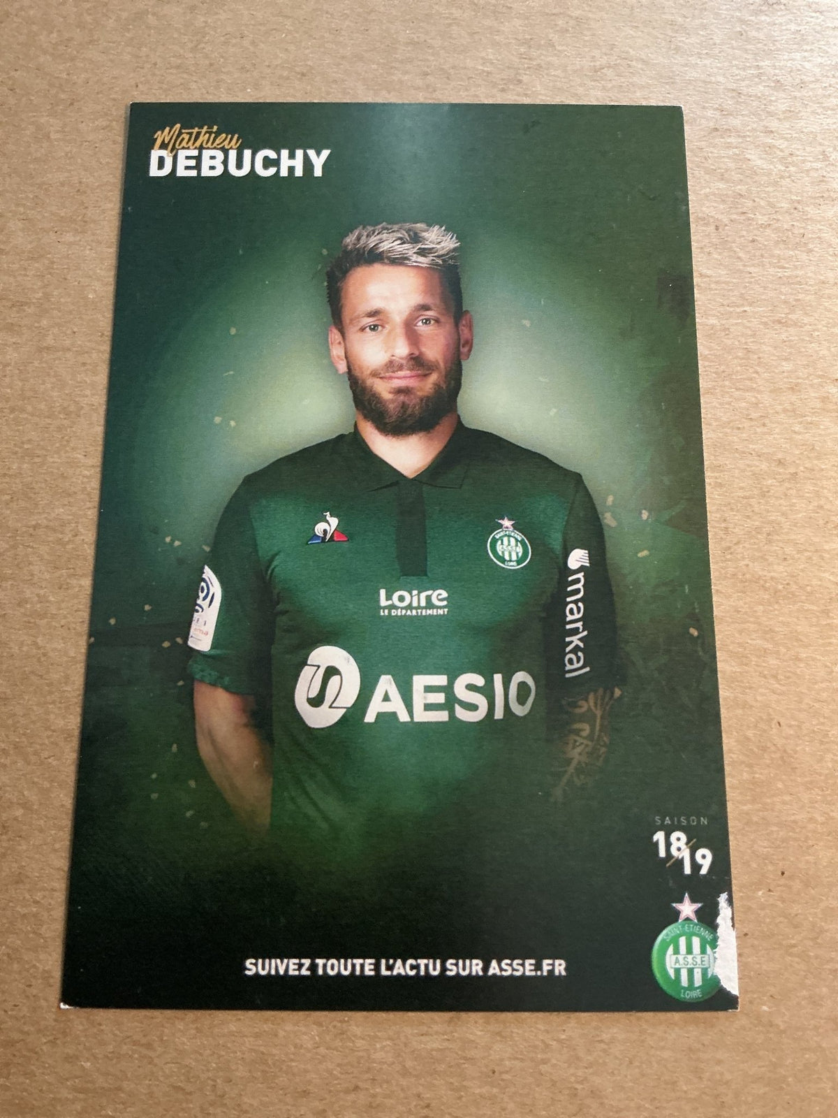 Mathieu Debuchy, France 🇫🇷 AS Saint-Etienne 2018/19 hand signed - Autographs-World