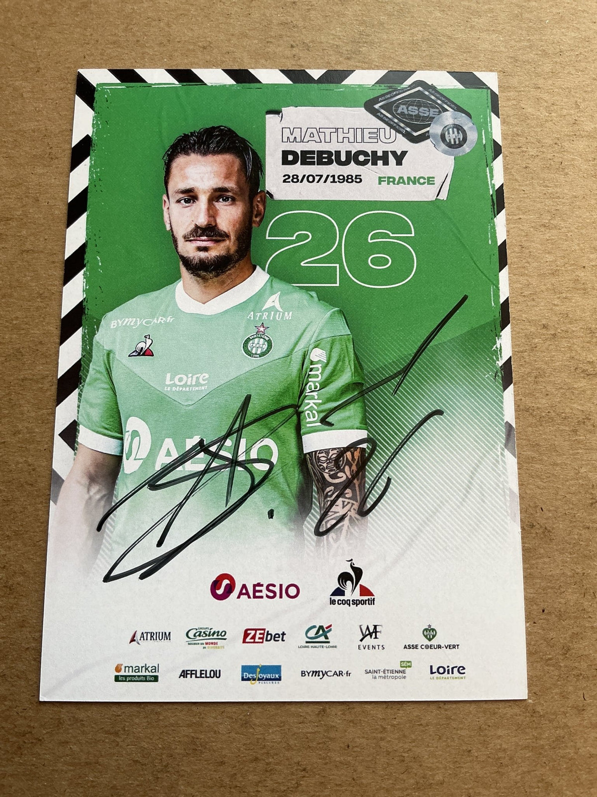 Mathieu Debuchy, France 🇫🇷 AS Saint-Étienne 2020/21 hand signed - Autographs-World