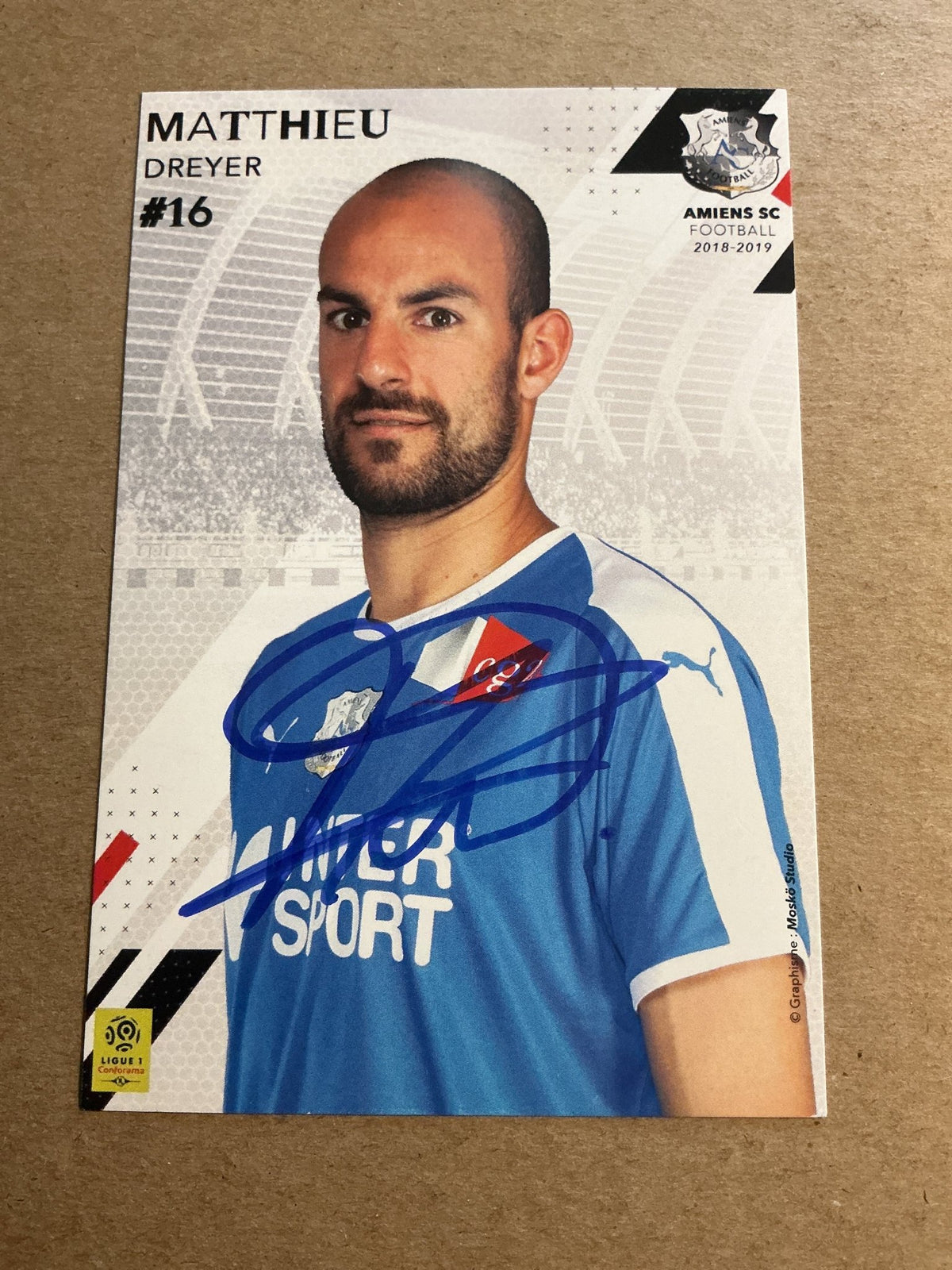 Mathieu Dreyer, France 🇫🇷 Amiens SC 2018/19 hand signed - Autographs-World