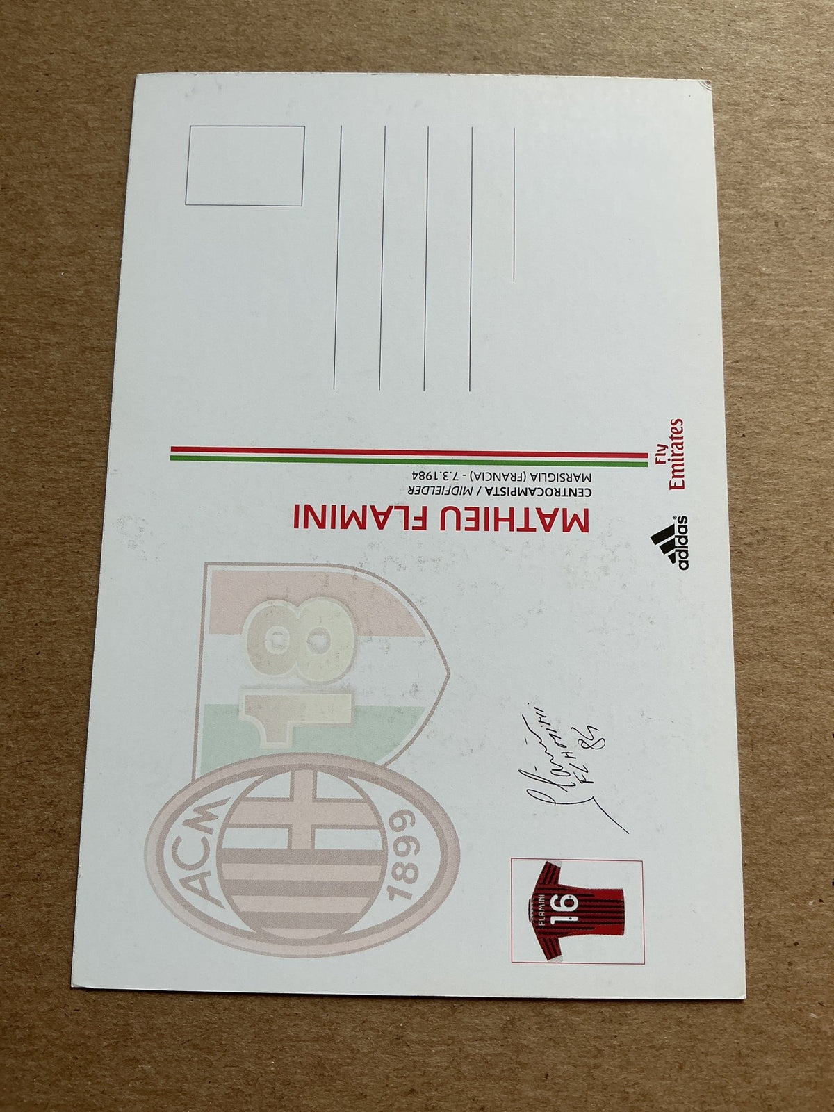Mathieu Flamini, France 🇫🇷 AC Milan 2011/12 hand signed - Autographs-World