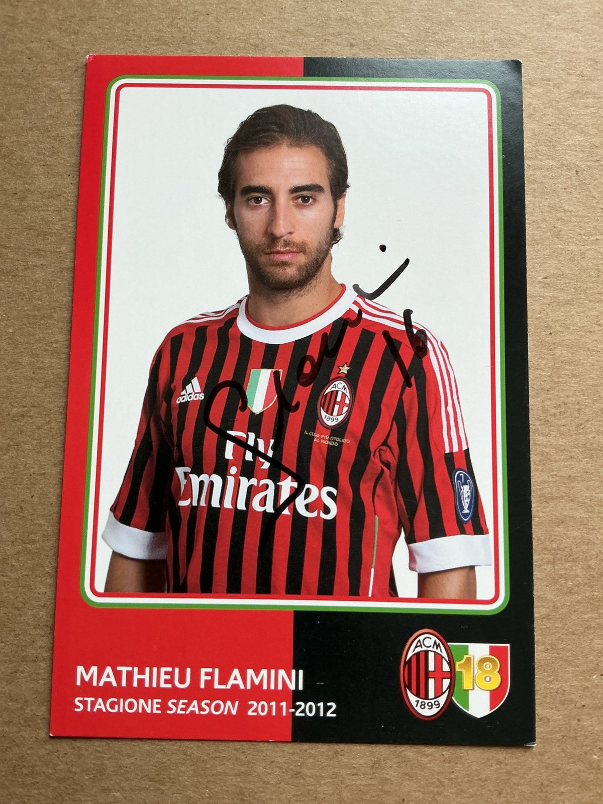 Mathieu Flamini, France 🇫🇷 AC Milan 2011/12 hand signed - Autographs-World