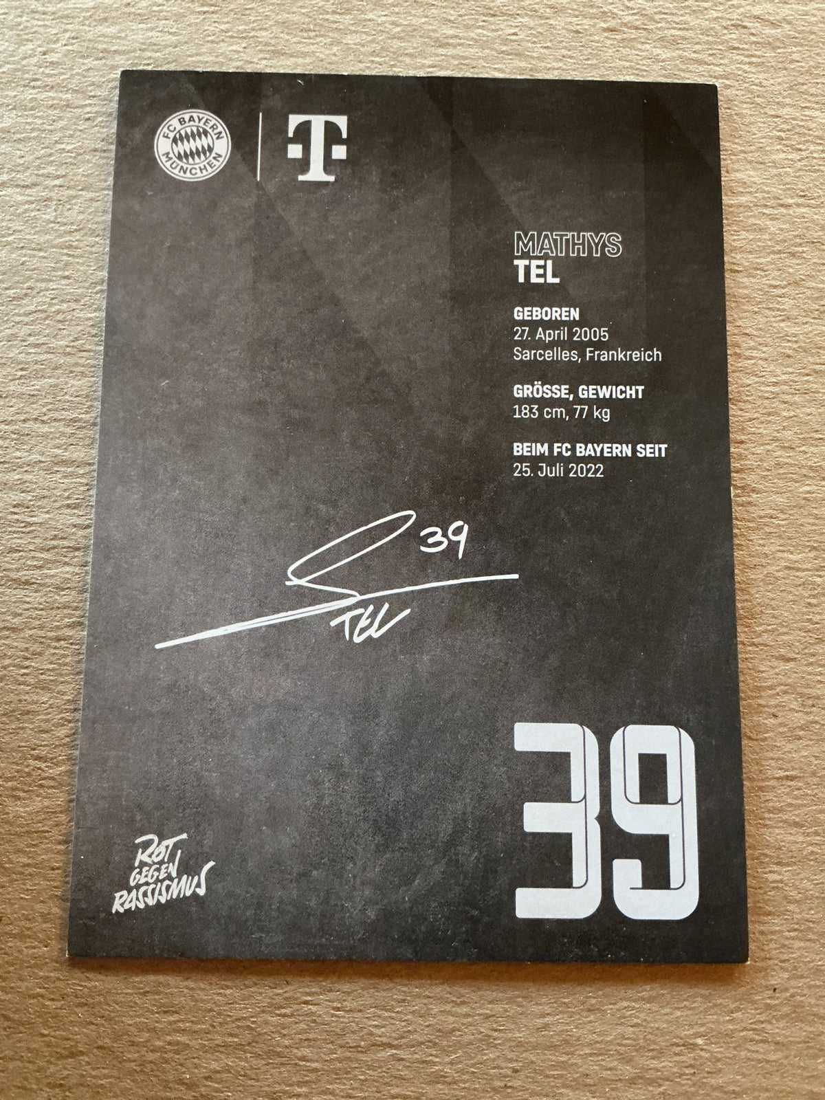 Mathys Tel, France 🇫🇷 FC Bayern München 2022/23 hand signed - Autographs-World