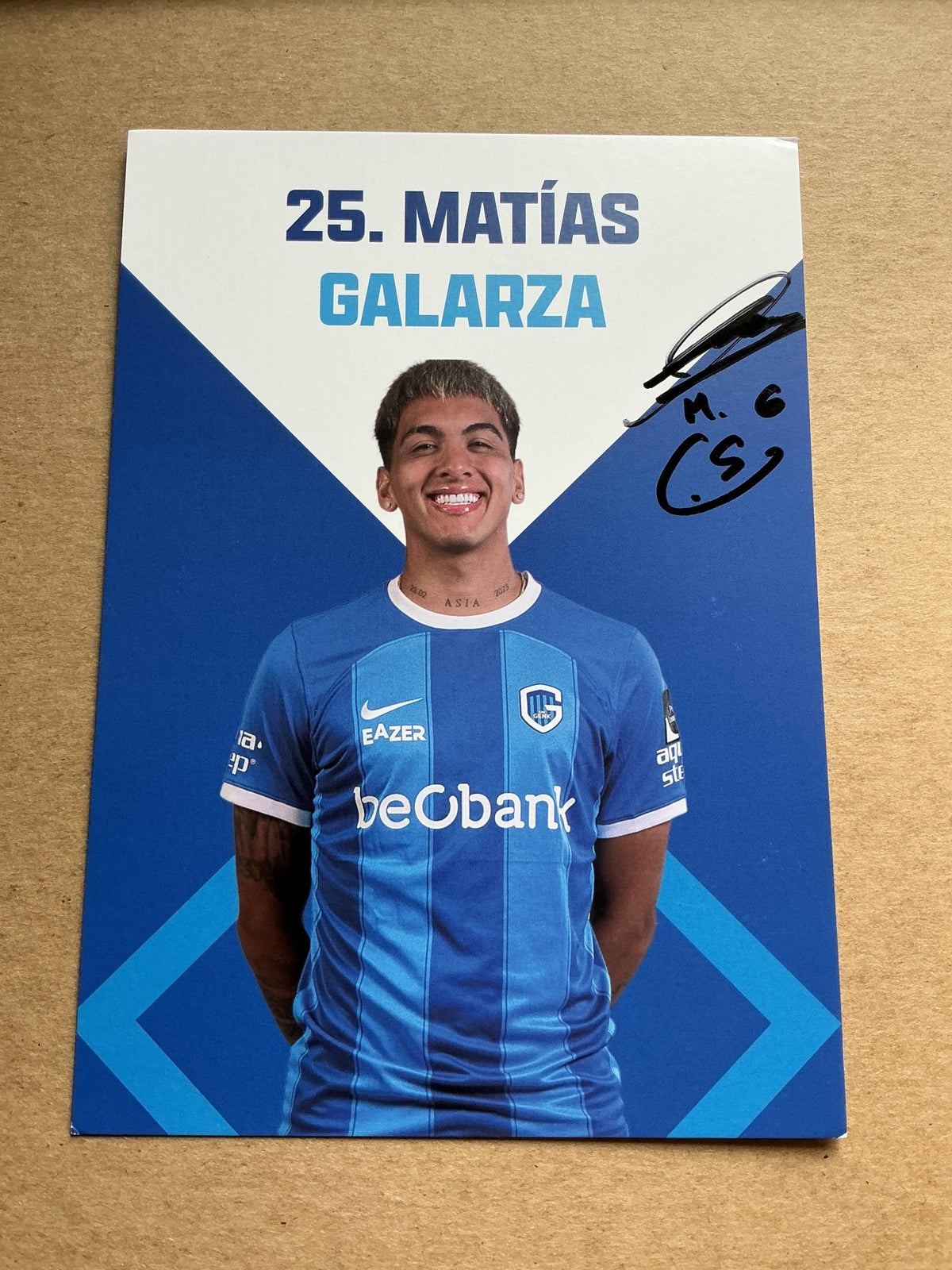 Matias Galarza, Argentina 🇦🇷 KRC Genk 2023/24 hand signed - Autographs-World