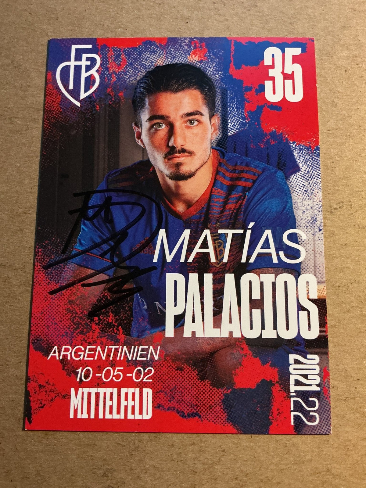 Matías Palacios, Argentina 🇦🇷 FC Basel 2021/22 hand signed - Autographs-World