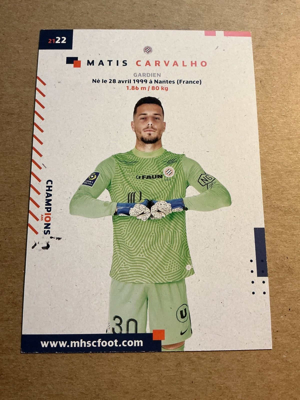 Matis Carvalho, France 🇫🇷 Montpellier HSC 2021/22 hand signed - Autographs-World