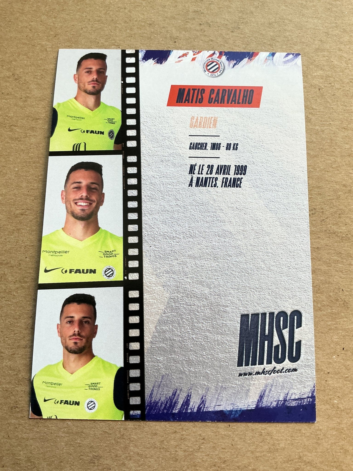 Matis Carvalho, France 🇫🇷 Montpellier HSC 2022/23 hand signed - Autographs-World
