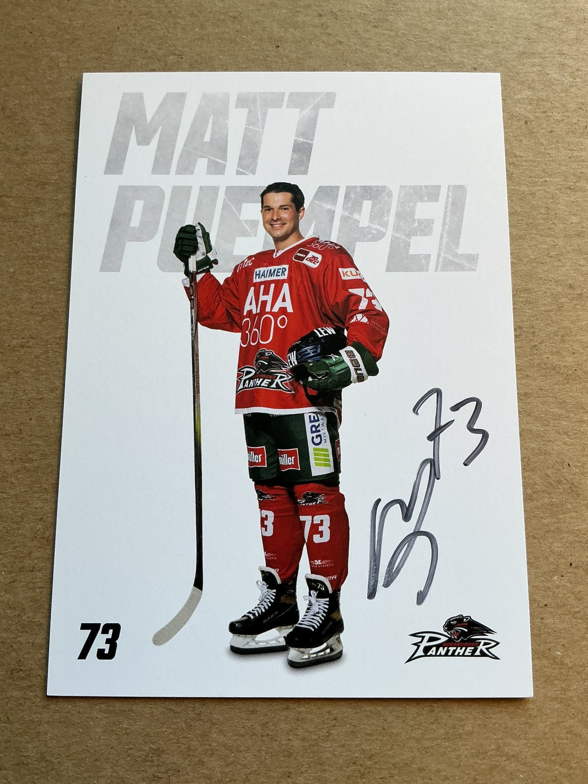 Matt Puempel, Germany 🇩🇪 Augsburg Panther 2023/24 hand signed - Autographs-World