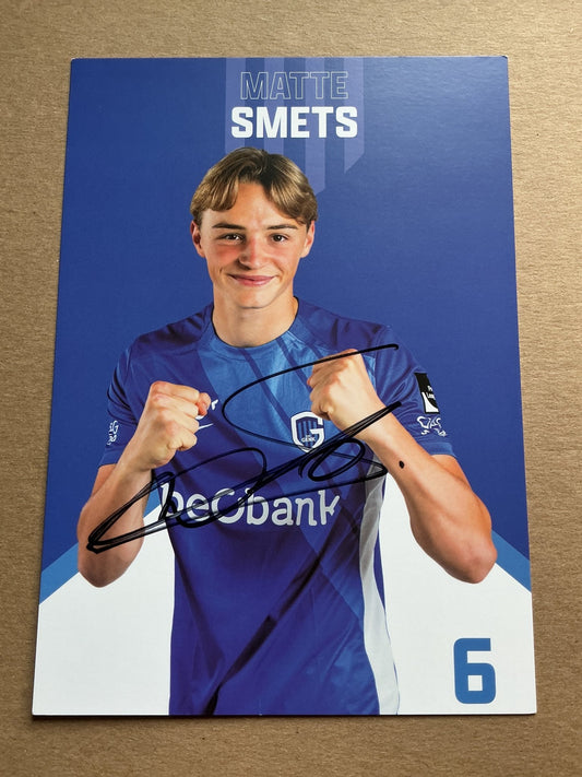 Matte Smets, Belgium 🇧🇪 KRC Genk 2024/25 hand signed - Autographs-World