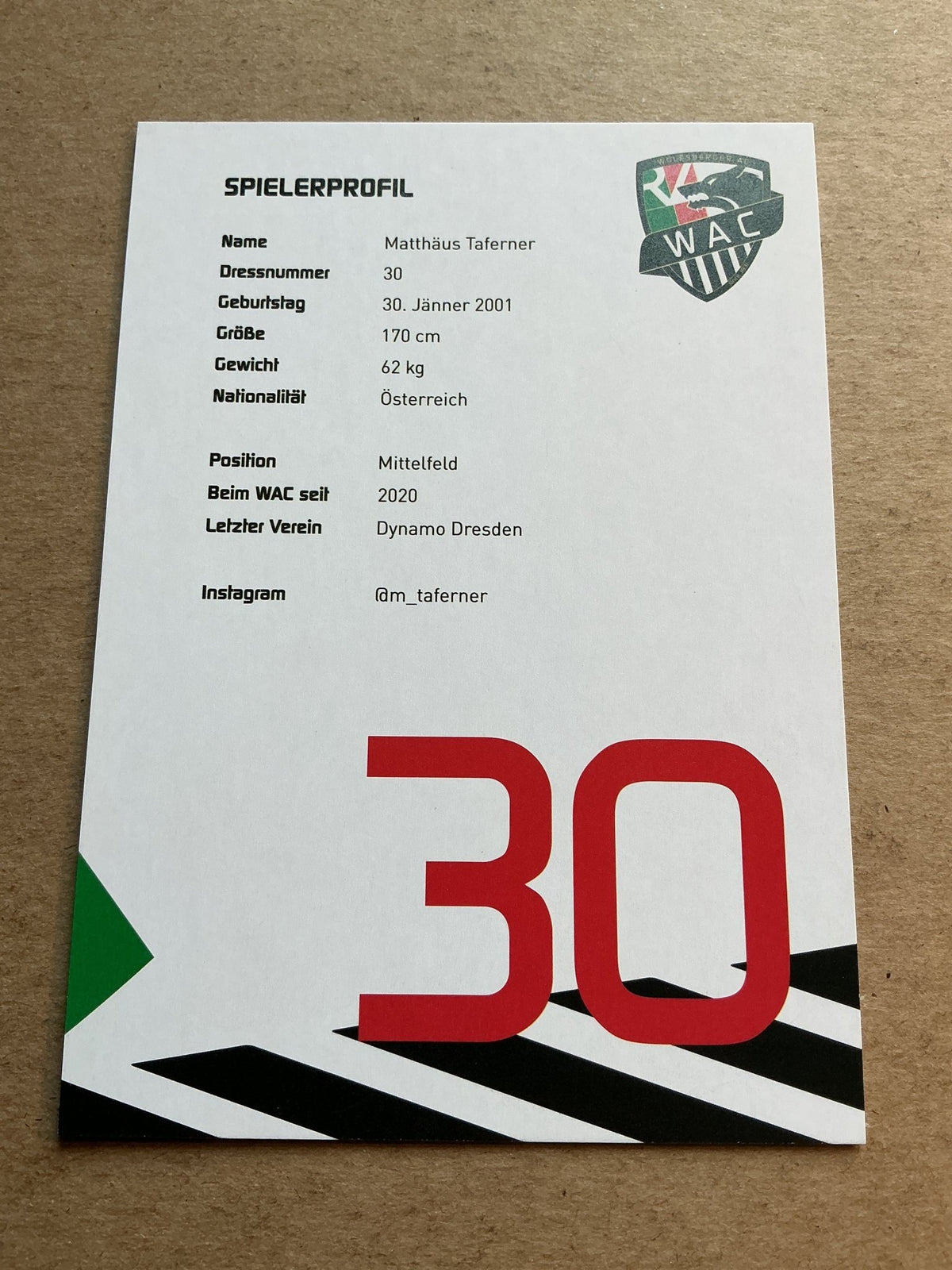 Matthäus Taferner, Austria 🇦🇹 Wolfsberger AC 2020/21 hand signed - Autographs-World