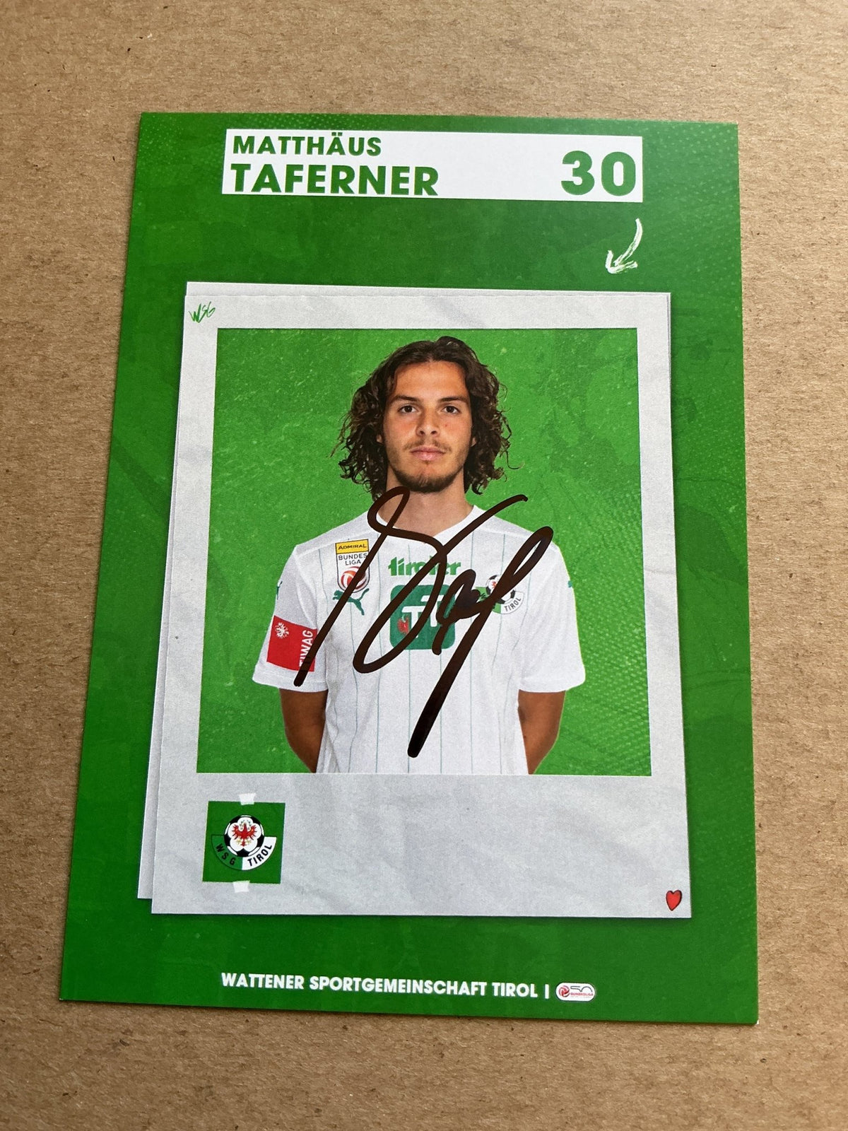 Matthäus Taferner, Austria 🇦🇹 WSG Tirol 2023/24 hand signed - Autographs-World