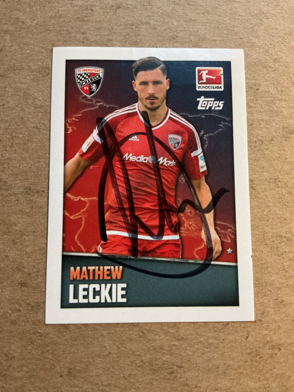 Matthew Leckie, Australia 🇦🇺 FC Ingolstadt 2016/17 Topps hand signed - Autographs-World