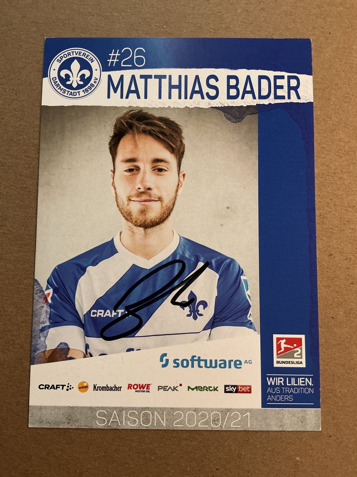 Matthias Bader, Germany 🇩🇪 SV Darmstadt 98 2020/21 hand signed - Autographs-World