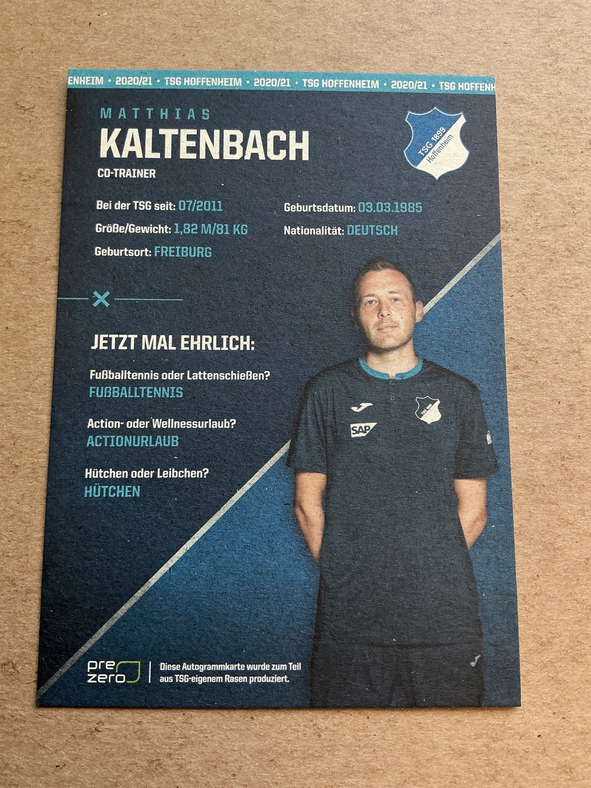 Matthias Kaltenbach, Germany 🇩🇪 TSG 1899 Hoffenheim 2020/21 hand signed - Autographs-World