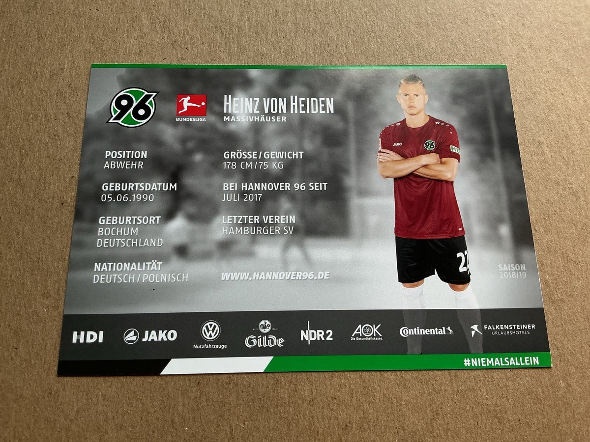 Matthias Ostrzolek, Germany 🇩🇪 Hannover 96 2018/19 hand signed - Autographs-World