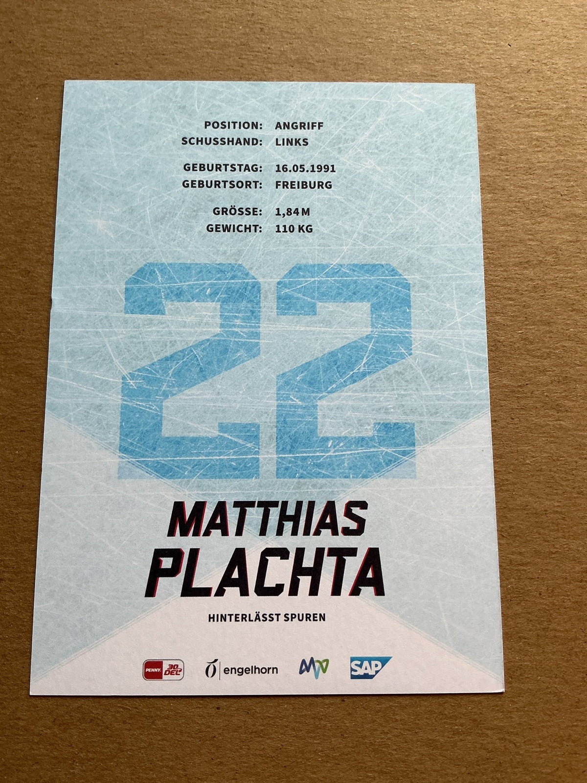 Matthias Plachta, Germany 🇩🇪 Adler Mannheim 2023/24 hand signed - Autographs-World