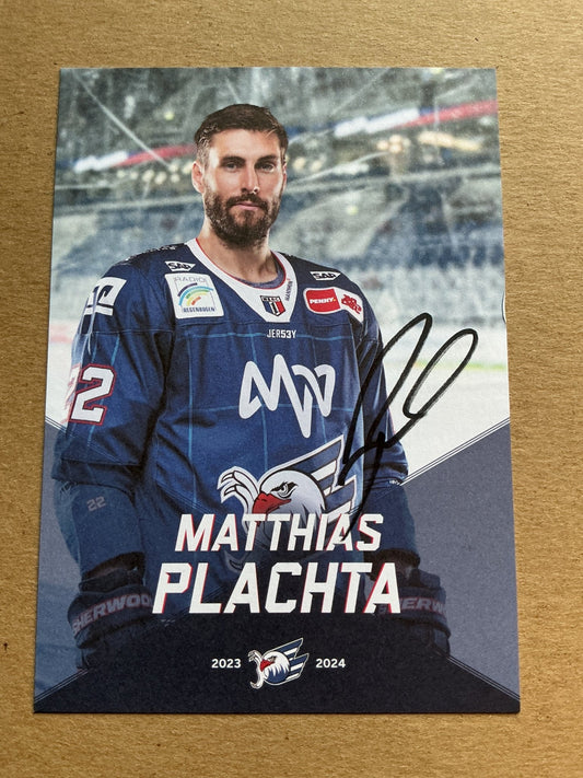 Matthias Plachta, Germany 🇩🇪 Adler Mannheim 2023/24 hand signed - Autographs-World