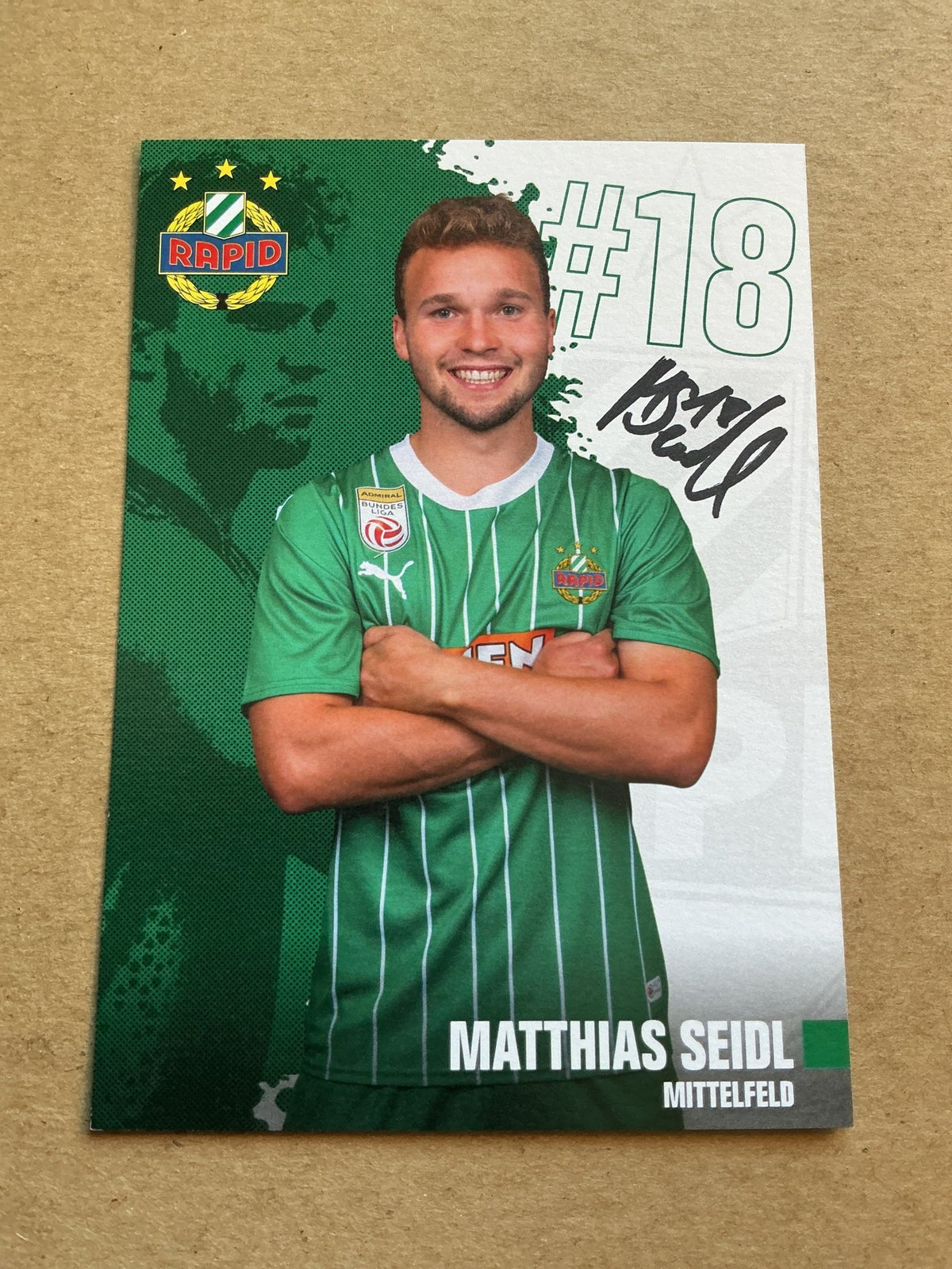 Matthias Seidl, Austria 🇦🇹 SK Rapid Wien 2023/24 hand signed - Autographs-World