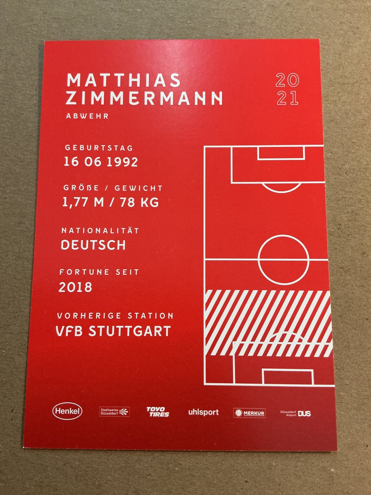 Matthias Zimmermann, Germany 🇩🇪 Fortuna Düsseldorf 2020/21 hand signed - Autographs-World