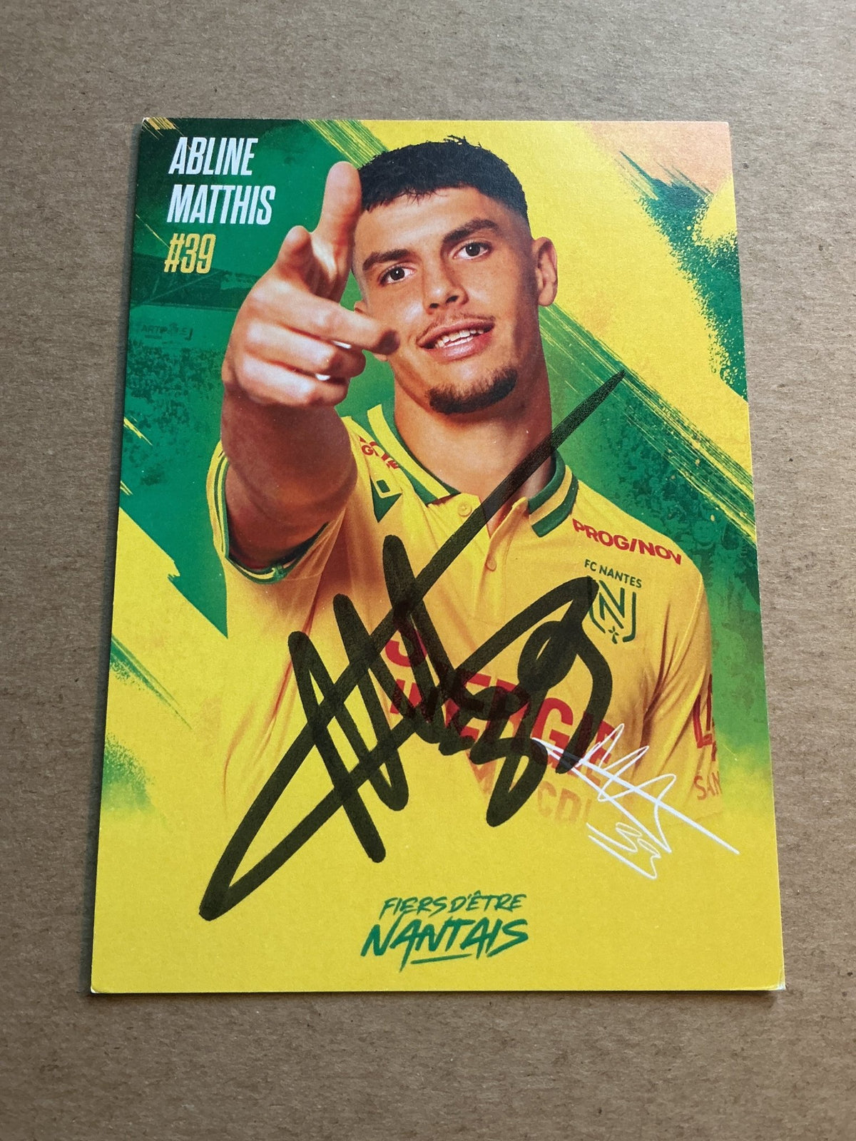 Matthis Abline, France 🇫🇷 FC Nantes 2023/24 hand signed - Autographs-World