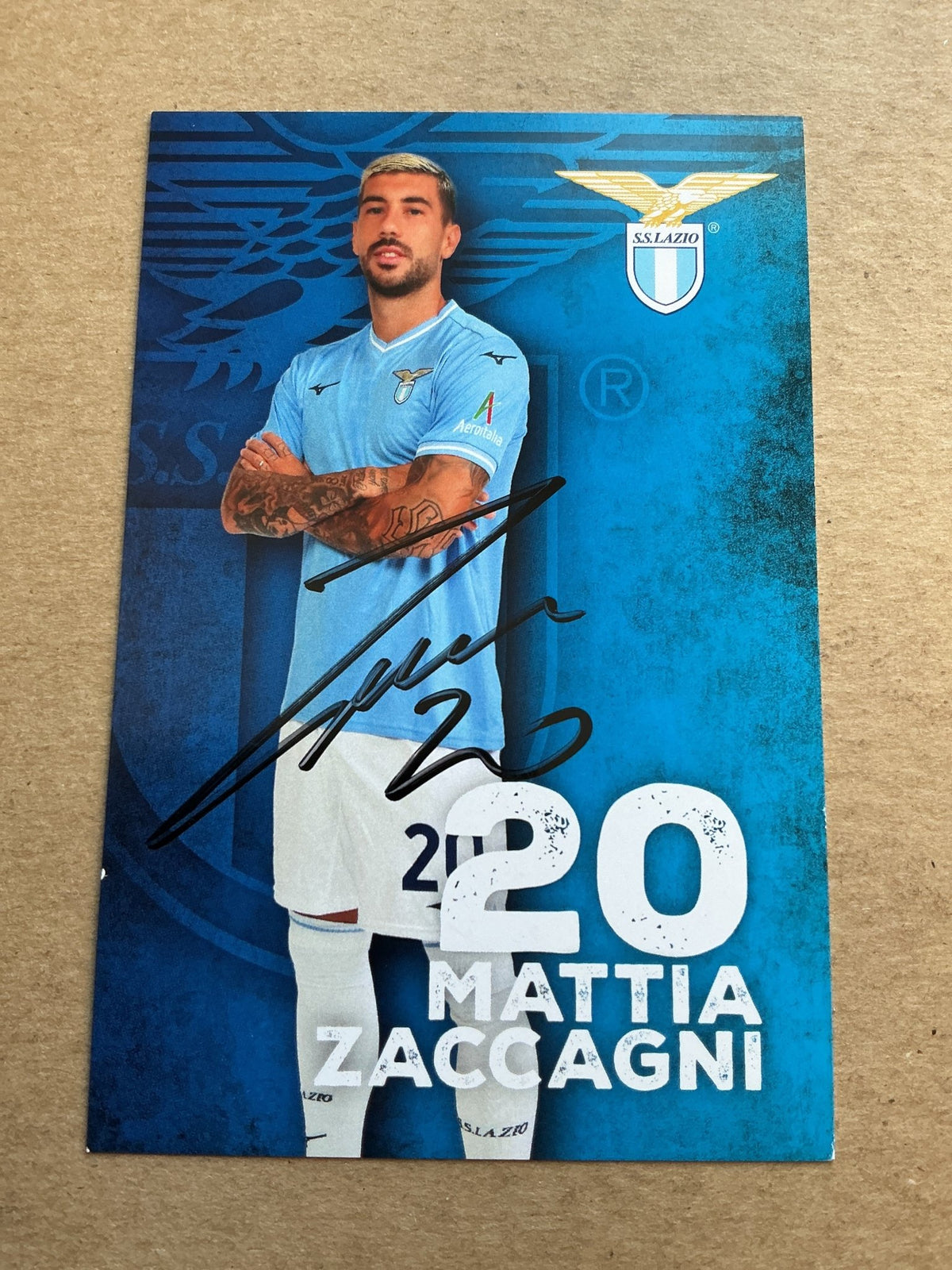 Mattia Zaccagni, Italy 🇮🇹 SS Lazio Rom 2023/24 hand signed - Autographs-World