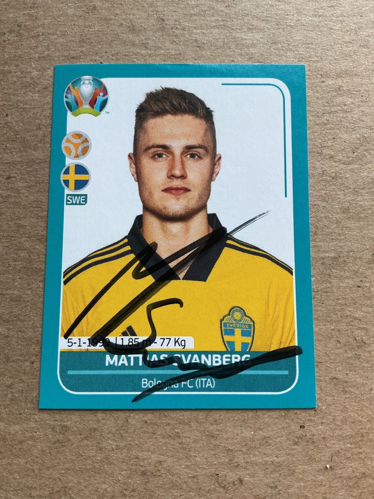 Mattias Svanberg, Sweden 🇸🇪 UEFA Euro 2020 Panini hand signed - Autographs-World