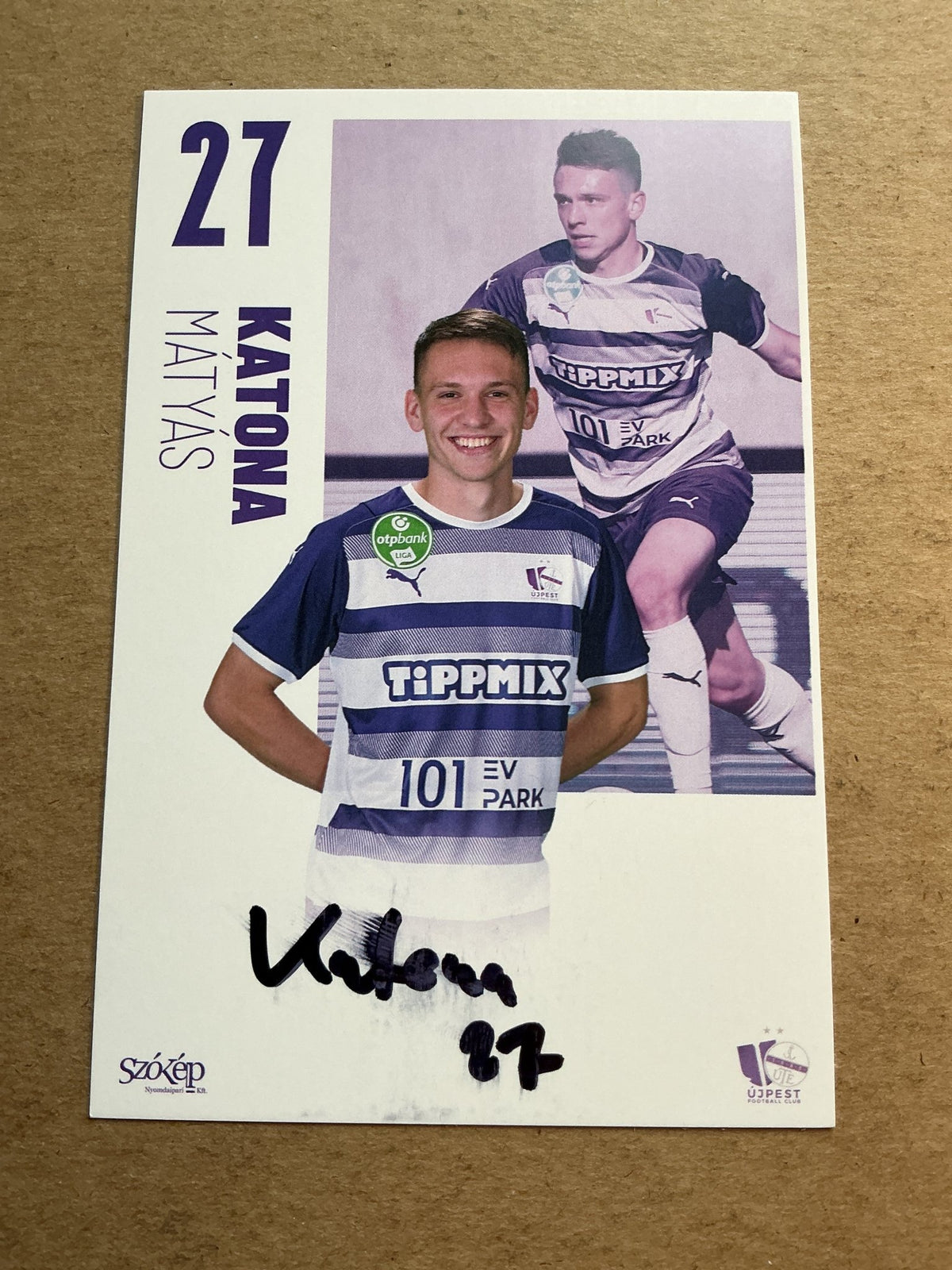 Mátyás Katona, Hungary 🇭🇺 Újpest FC 2021/22 hand signed - Autographs-World