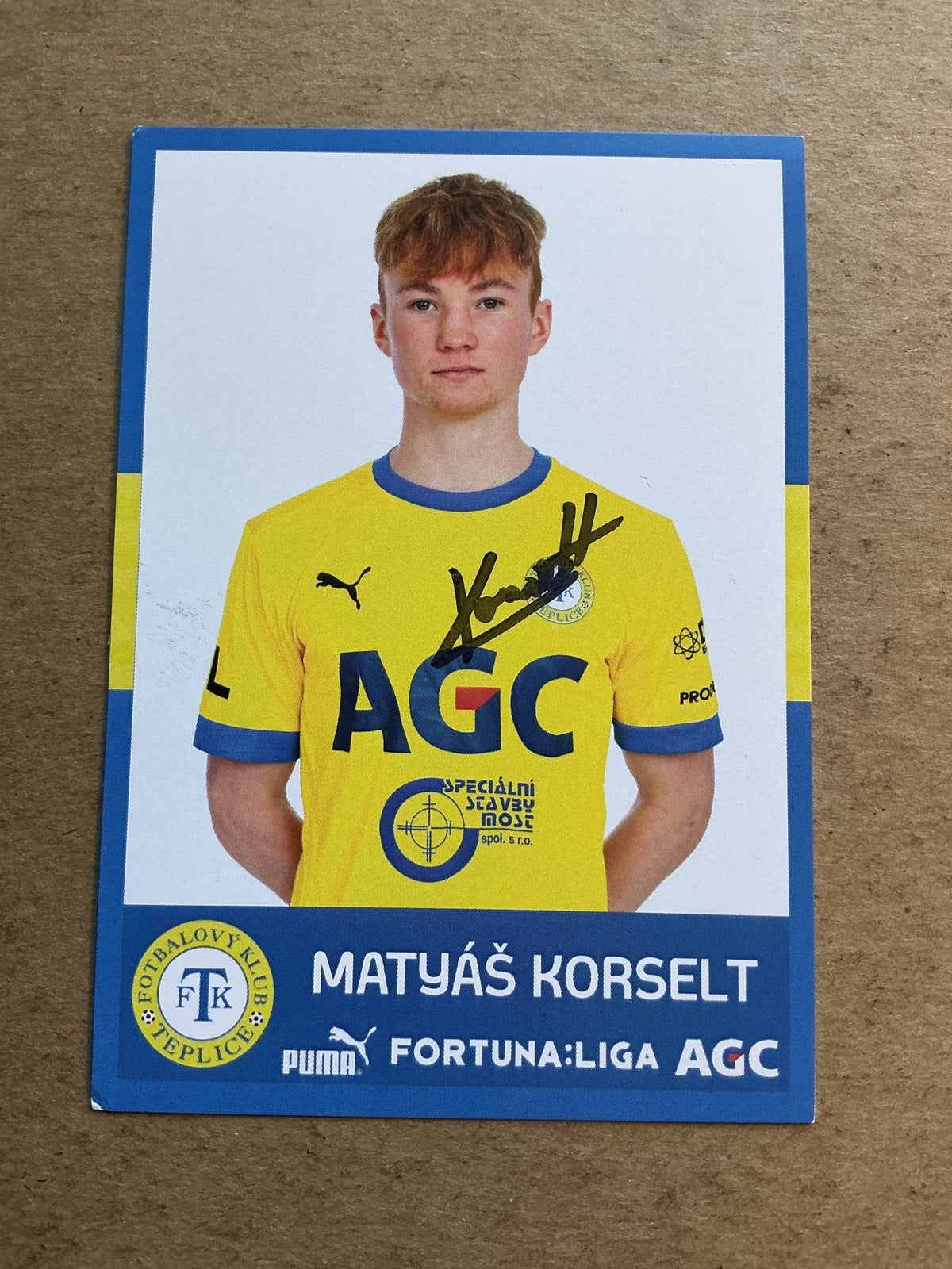 Matyáš Korselt, Czech Republic 🇨🇿 FK Teplice 2020/21 hand signed - Autographs-World
