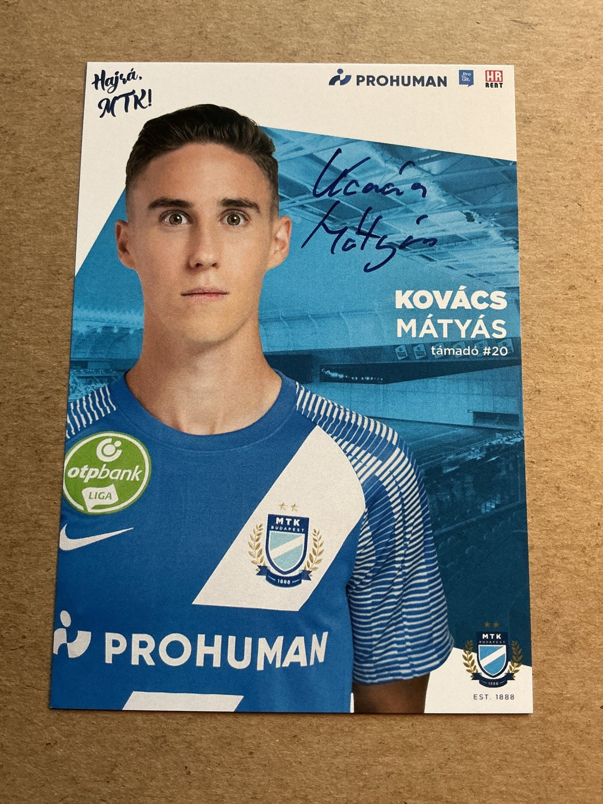 Mátyás Kovács, Hungary 🇭🇺 MTK Budapest FC 2023/24 hand signed - Autographs-World
